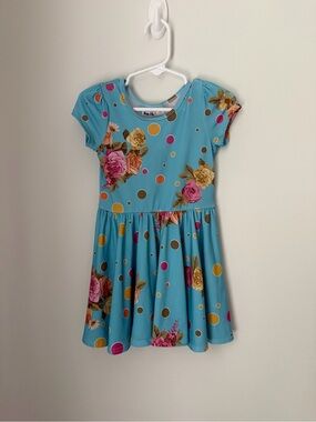 Dot Dot Smile Turquoise Floral & Polka Dot Girls' Dress